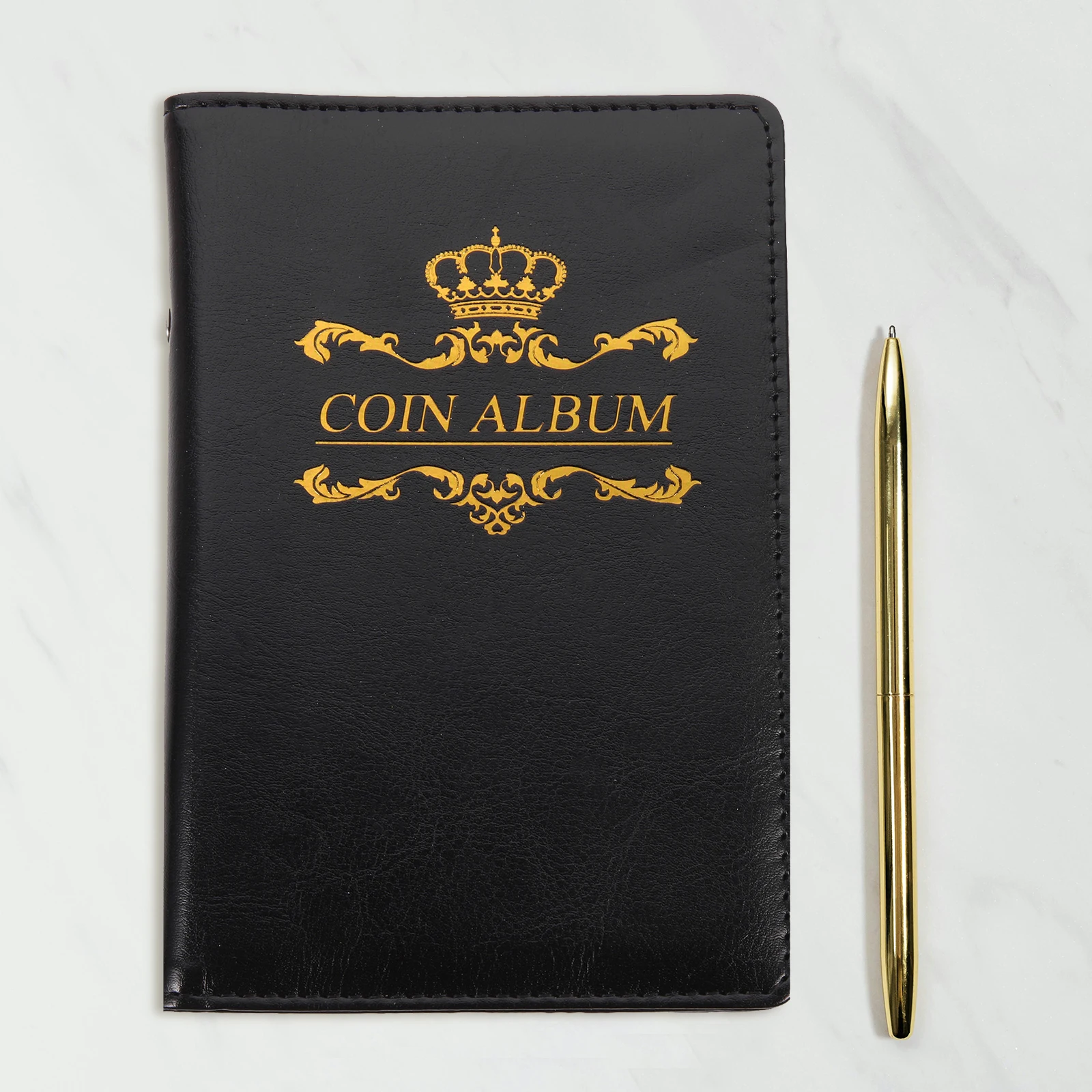 

Coin Collection Book PU Material Transparent Holder Storage Album For Coins Tokens Commemorative Organizer Decorative