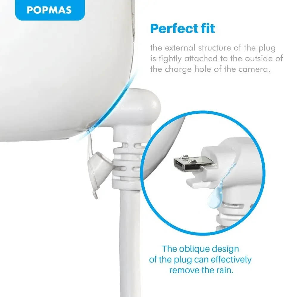 Imagem -02 - Cabo de Carregamento Rápido com Porta Usb Intempéries Carga Interior e Exterior Arlo Pro Branco Carregador Rápido