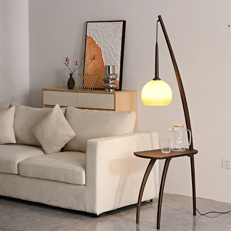 

Atmosphere Yuzu Floor Lamp Premium Sense with Table Coffee Table New Chinese Storage Retro Wabi Sand Wind