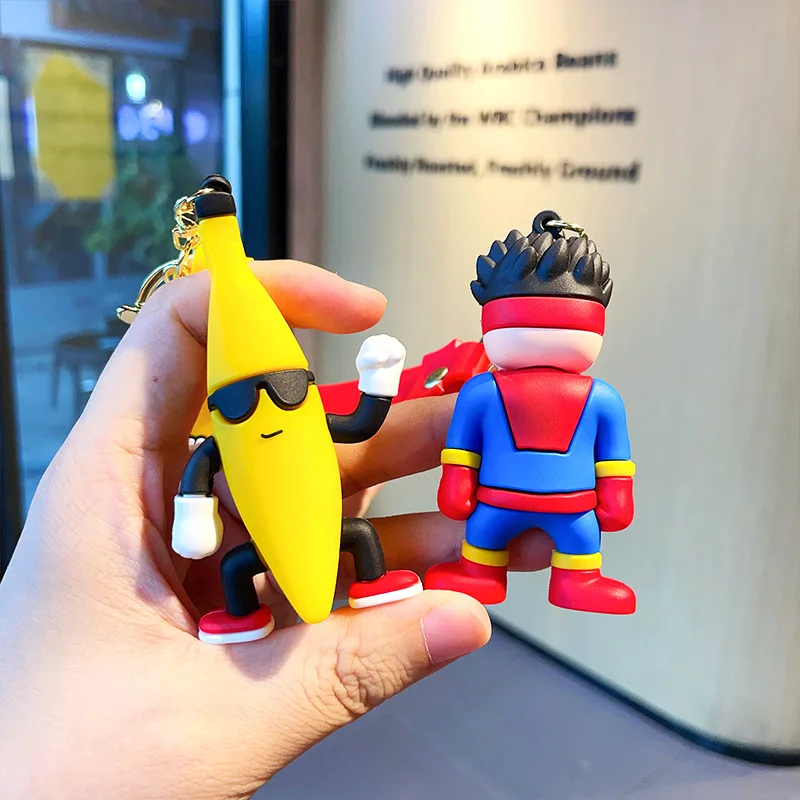 バナナの絵,キーの形をしたおもちゃのキーホルダー,男,面白いバッグの