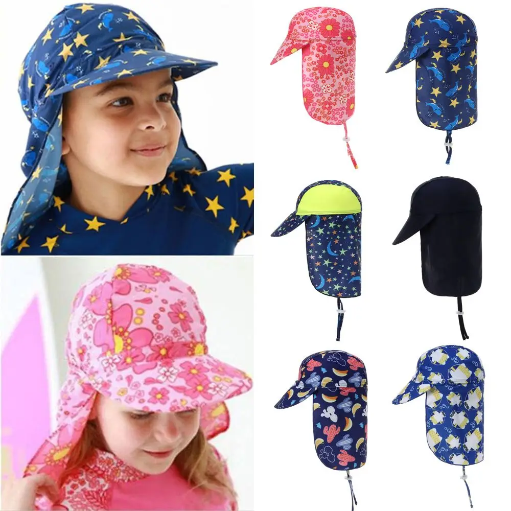 Outdoor Boy Girl Sunscreen Adjustable Sun Hat Children Bucket Hats UV Protection Wide Brim Cap