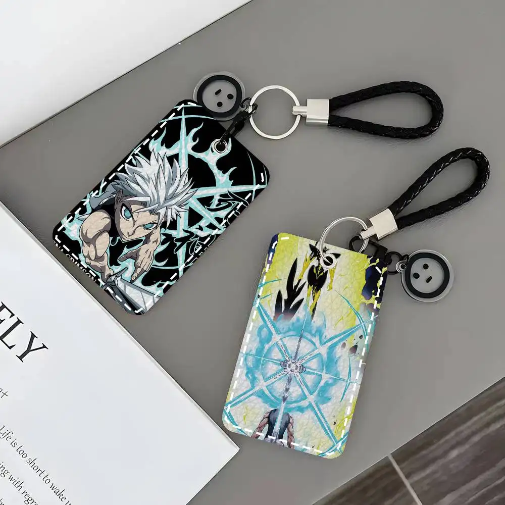 Cool R-Ragna Anime C-Crimson - Estuche para tarjetas, llavero, tarjetero, anillo para llaves, soporte de cuero para tarjetas, accesorio para llaves