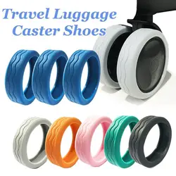 Travel Luggage Caster Shoes Silicone Suitcase Wheels Protection Cover with Silent Sound Reduce Noise Trolley Box Casters Cover