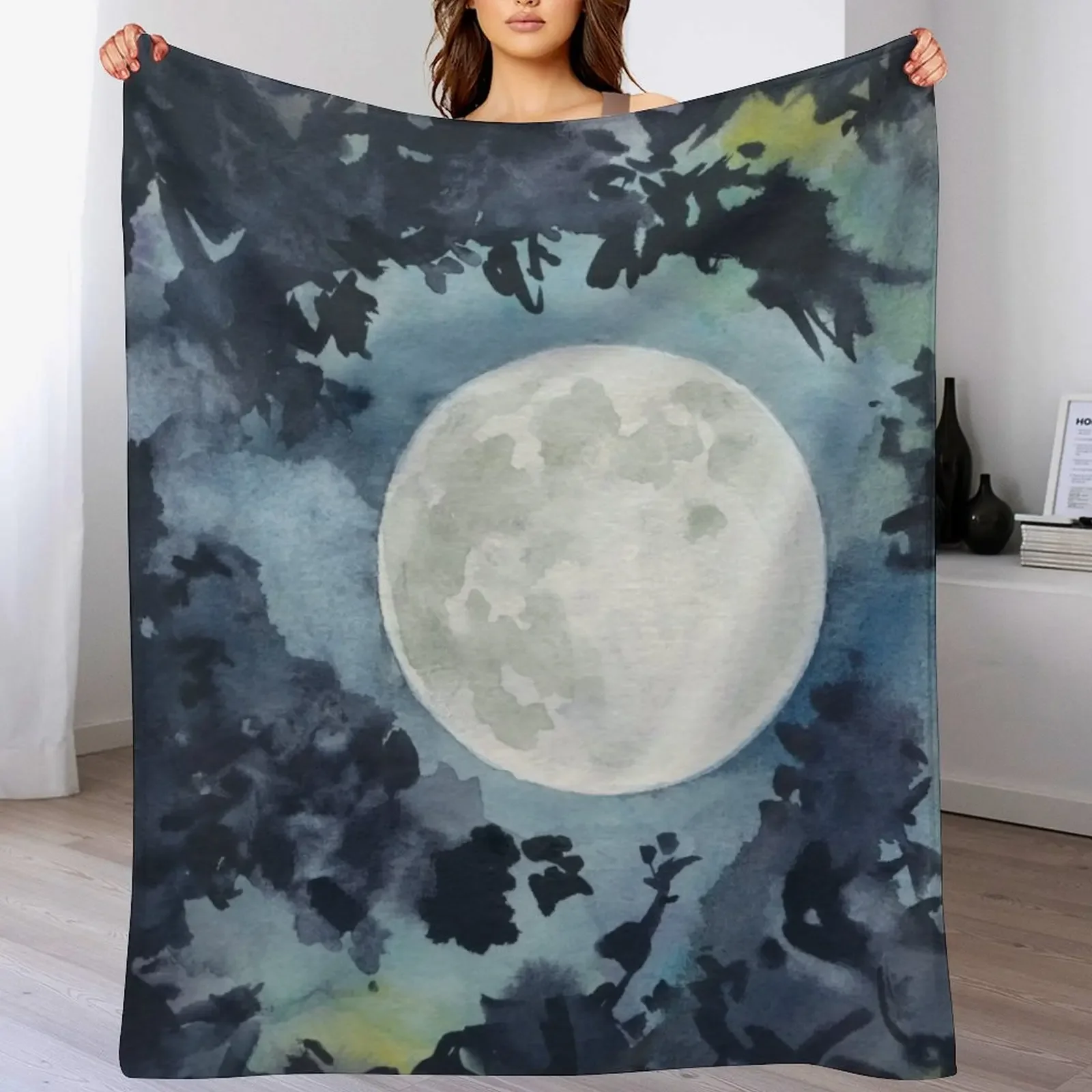

November Moon Throw Blanket For Decorative Sofa Thins Blankets