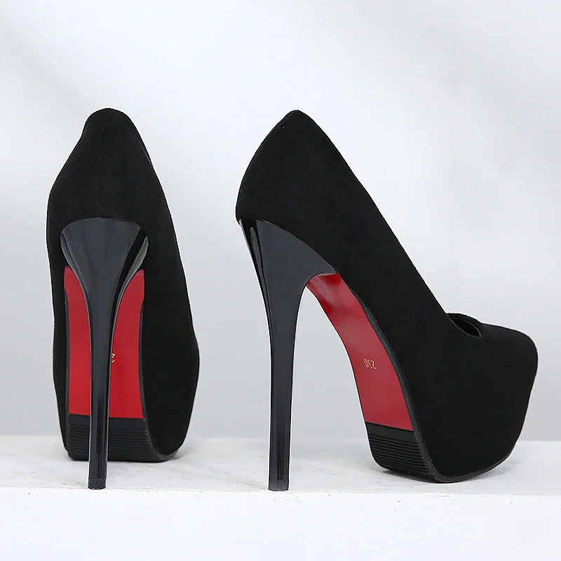 2023 Women 12cm 14cm High Heels 4cm Platform Pumps Lady Designer Stilettos Extreme Heels Fetish Redย Bottom Catwalk Party Shoes