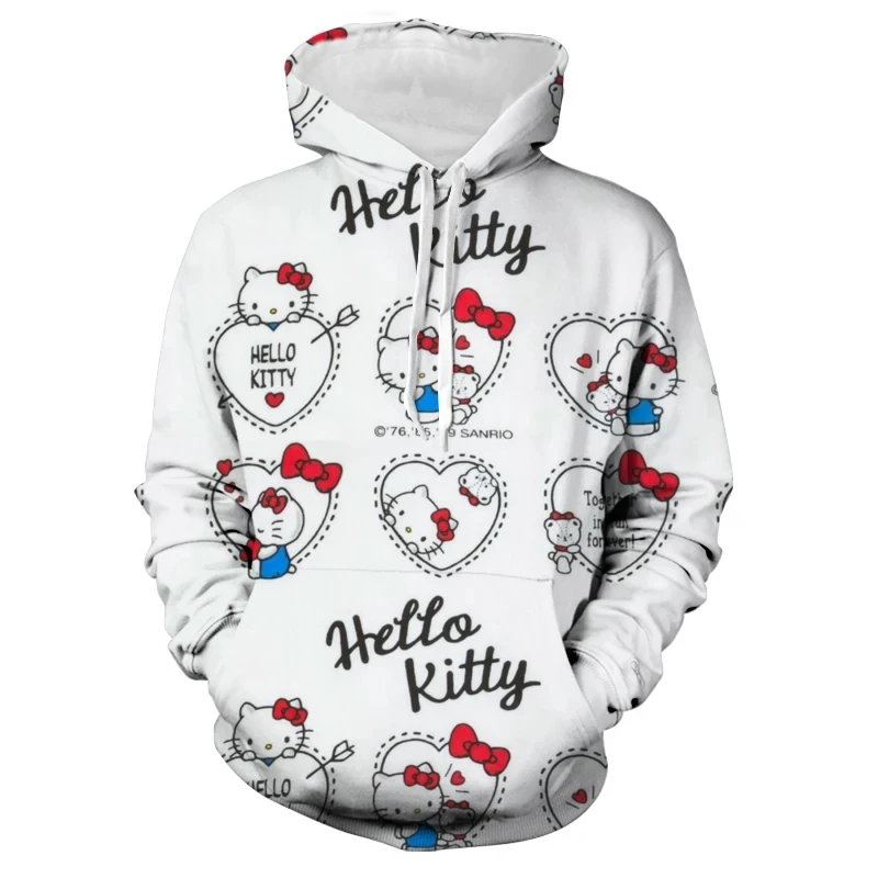 Women\'s Hello Kitty Print Hoodie, Sweatshirt, Casual, Loose, No Sleeve, Sweatshirt, Top, Plus Size