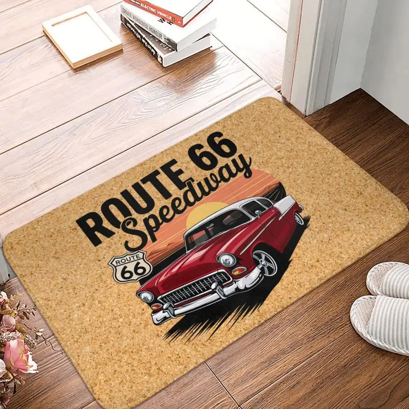 Custom Americas Highway Route 66 Doormat Non-Slip Bath Kitchen Mat Bedroom Balcony Floor Door Entrance Carpet Rug