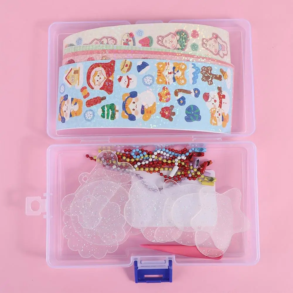 Card Sticker Set Diy Material Storage Box DIY Keyring DIY Keychain Making Kit Guka Sticker Set DIY Handbook Material Sticker