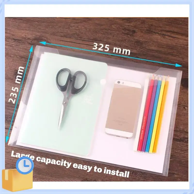 Popular 50PCS Transparent Waterproof Envelope Folder With Buttons A4 Size Thickened Plastic Material For School Office