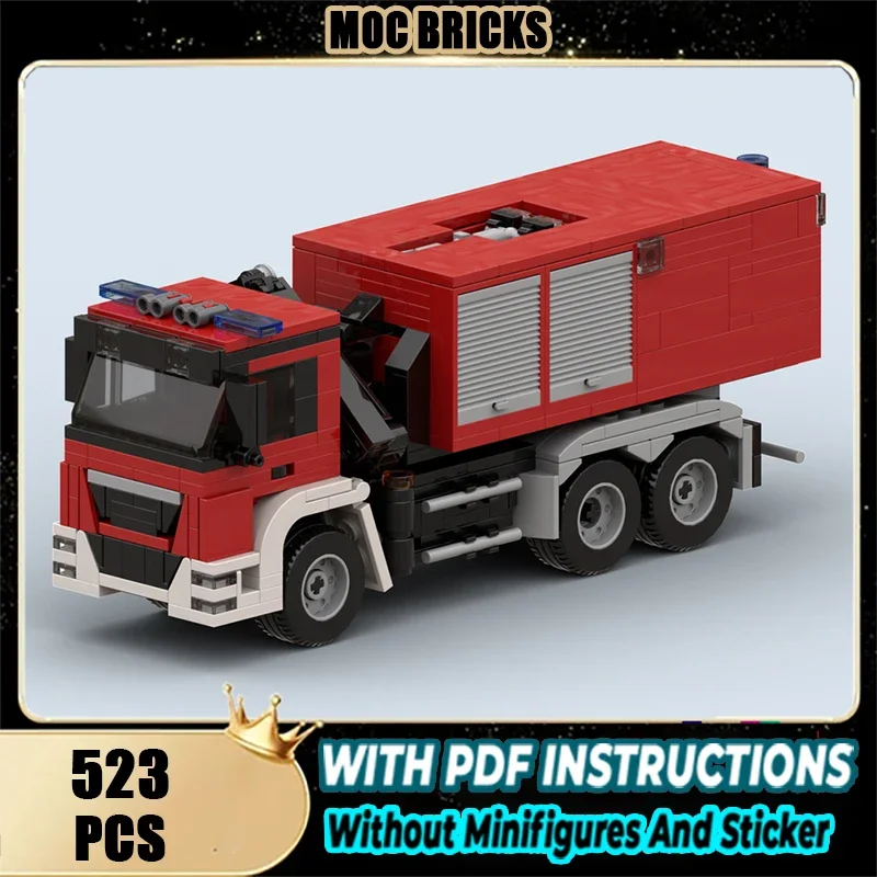 

Moc Building Blocks Fire Hooklift with Rescue Container Technology Modular Bricks Model Gifts Christmas Toys DIY Sets Assembly！