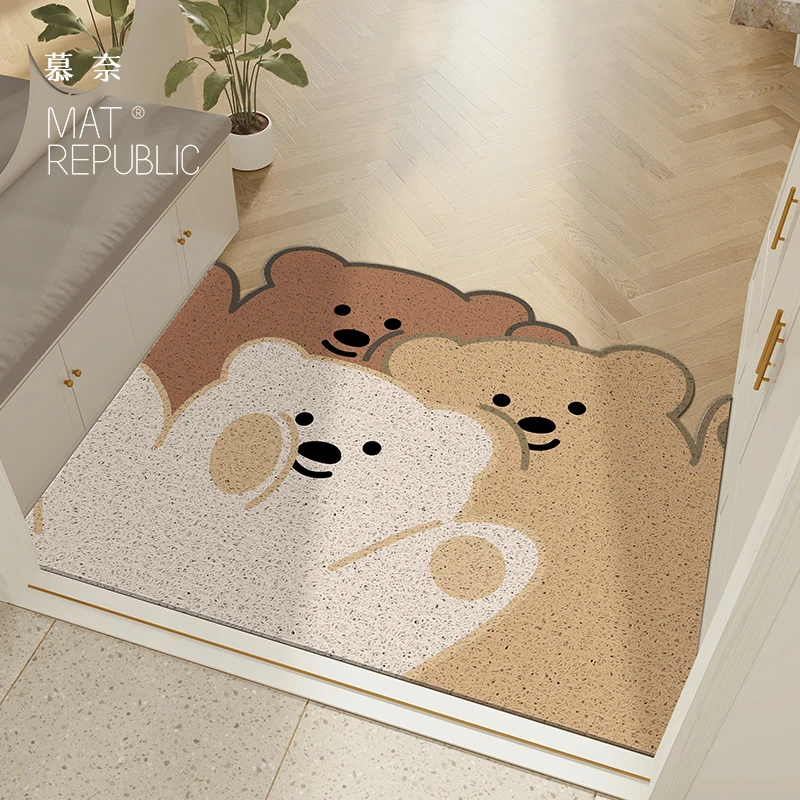 Entrance Mat PVC Washable Mat Dust Removal and Anti-skid At Entrance Door Cutable Cartoon Carpet Entry Anti-dirt Bedroom Decor