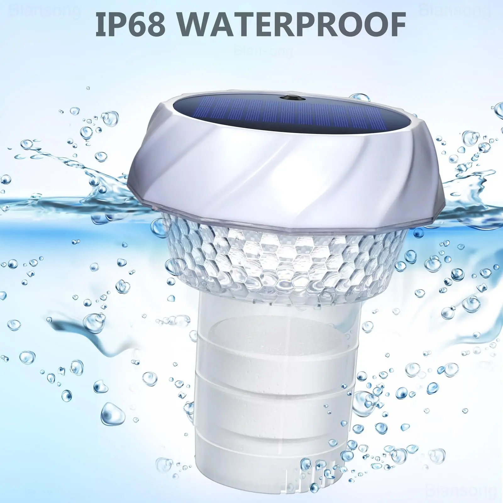 

Solar Pool Chlorine Floater Adjustable Release Swimming Pool Chlorine Tablet Floater with Color Changing Floating Dispenser