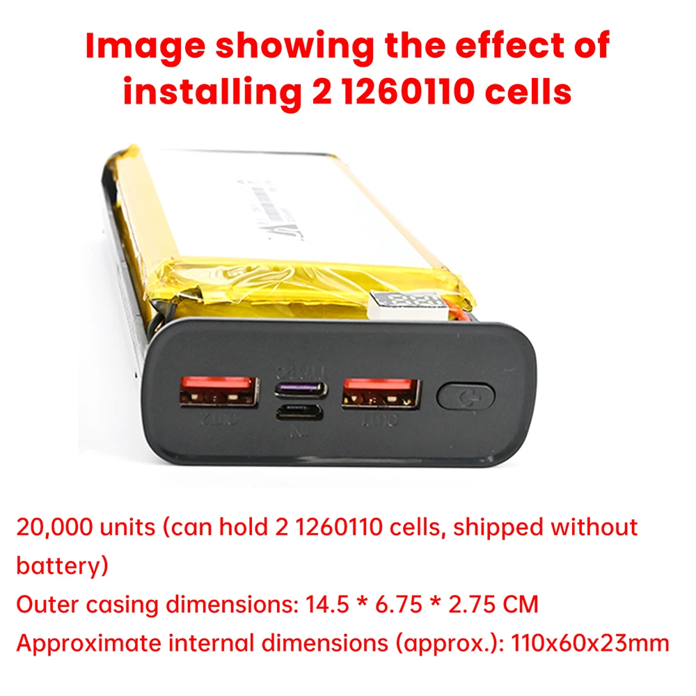 20000mAh Schnellladepowerbank DIY-Kit 22,5W mit 1260110 Batteriegehäuse Schwarz Weiß Powerbank-Bausatz – Detail 7