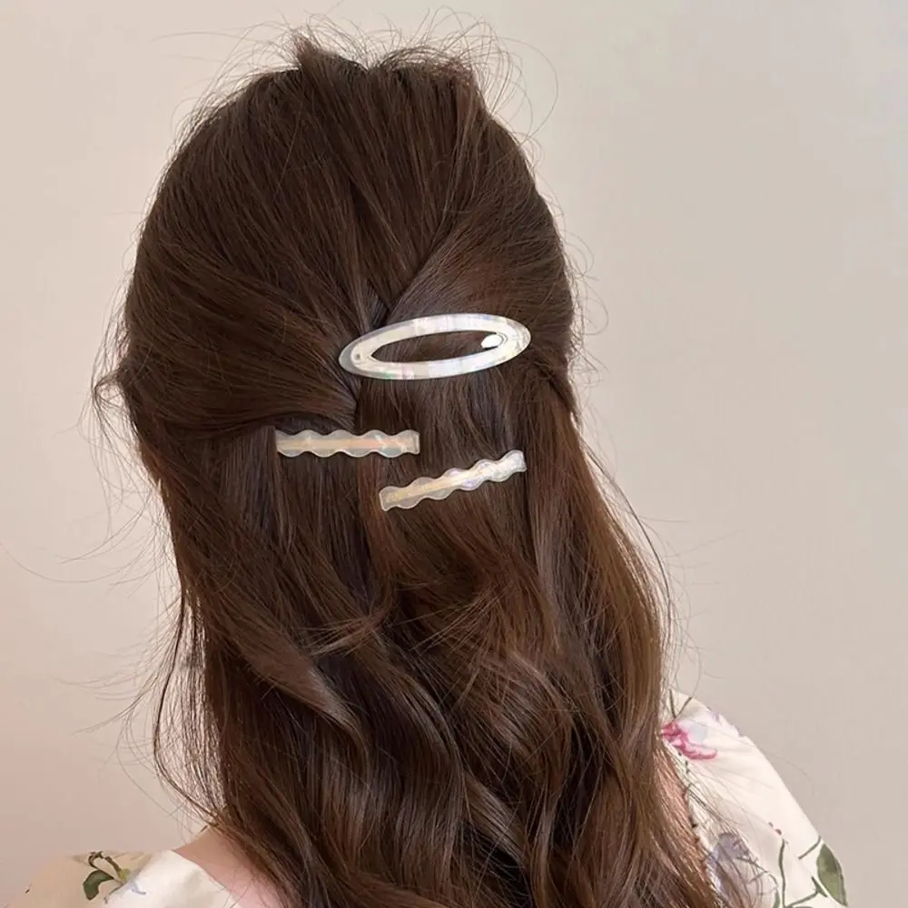 

Cute Alloy Acetate Hairpin Set Geometry Duckbill Clip Cute Hair Clip Barrettes Korean Style Bangs Clip Girls
