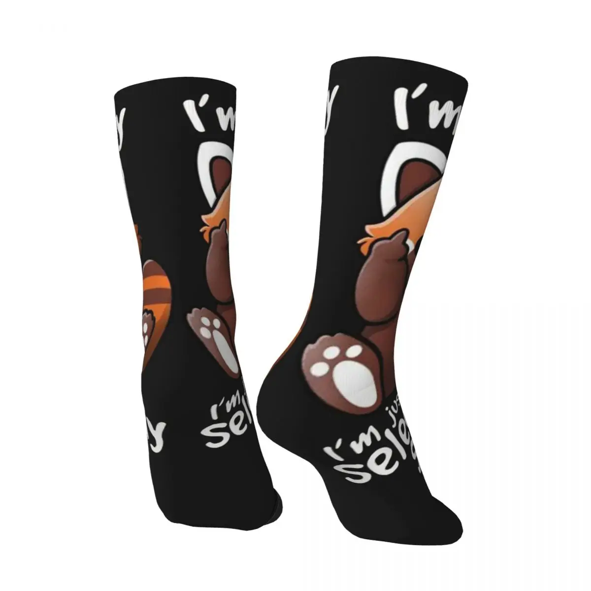 Calcetines de compresión para hombre y mujer, calcetín Unisex de estilo callejero, Panda Rojo, Hip Hop, divertido y novedoso