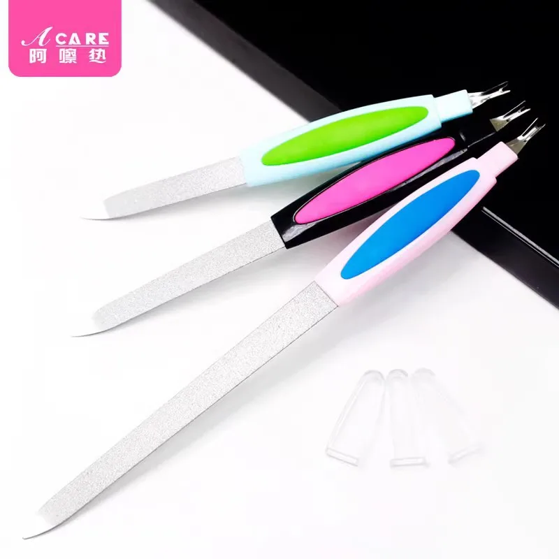 DX01/Nail File/Stainless Steel/B1PQ0-Easy to Use Manicure Implement Repair and Care Nail Surface Double-Sided with Lid P