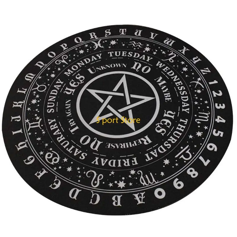 

U2JB Divination Dowsing Board Metaphysical Message Board Witchcrafts Rubber Wiccan Decision Making Board Round Pendulum Board