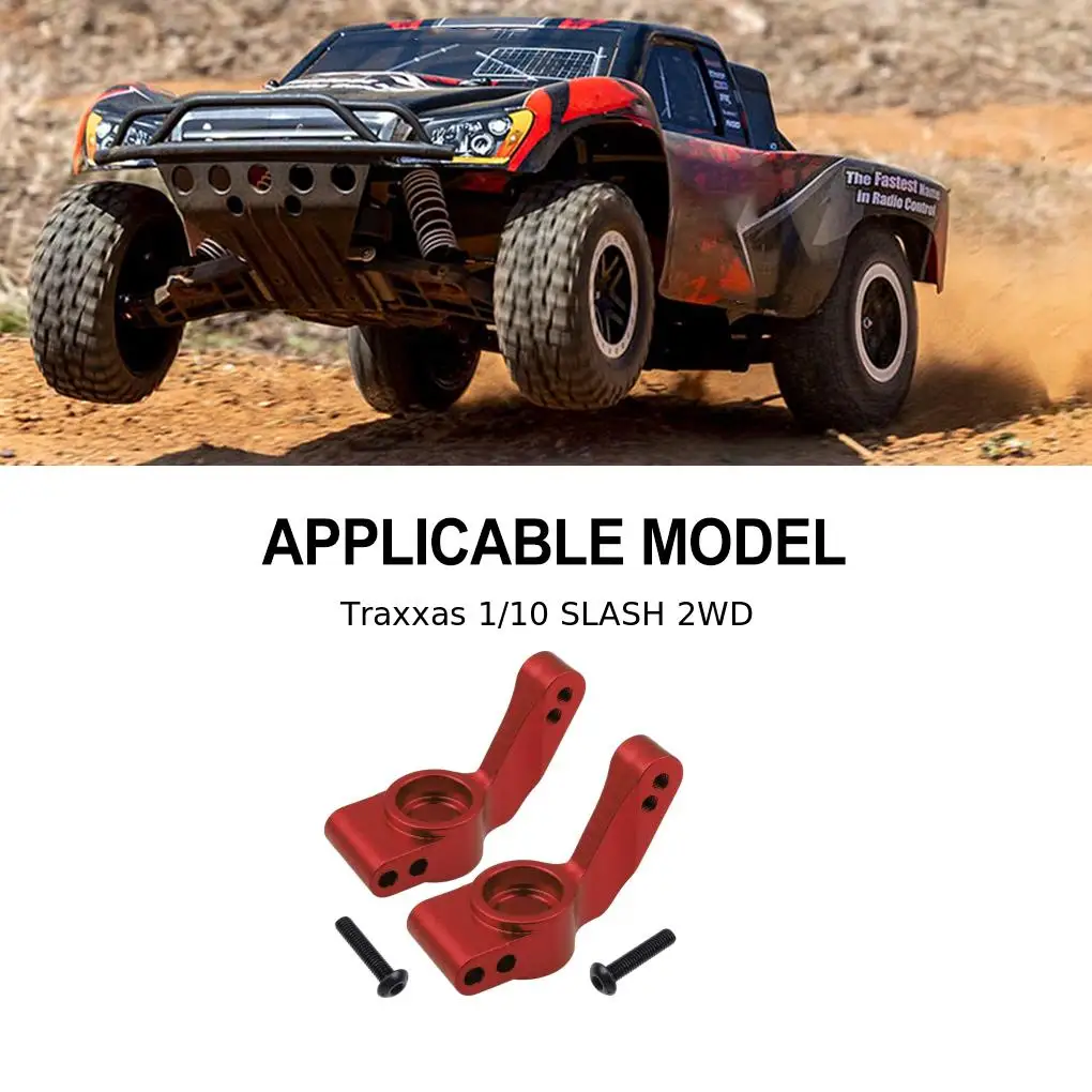 RCGOFOLLOW 1/10 Aluminum Alloy Wear Resistant Rear Hub Carrier RC Upgrade Part Rear Hubs For SLASH 2WD RC Car Part Red