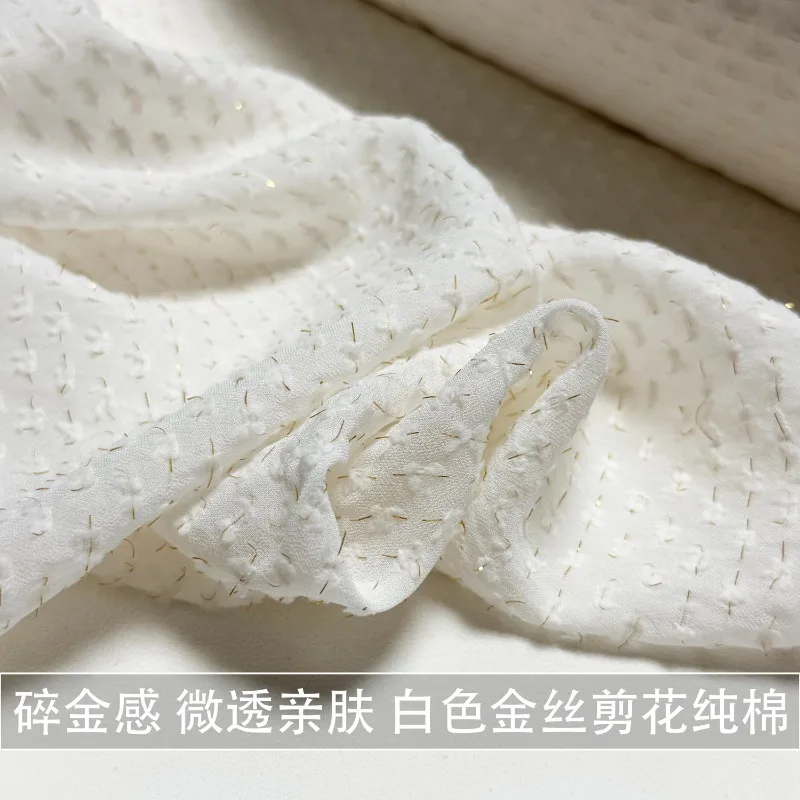 2meters-micro-transparent-skin-friendly-white-gold-jacquard-cotton-fabric-shirt-skirt-fabric-summer
