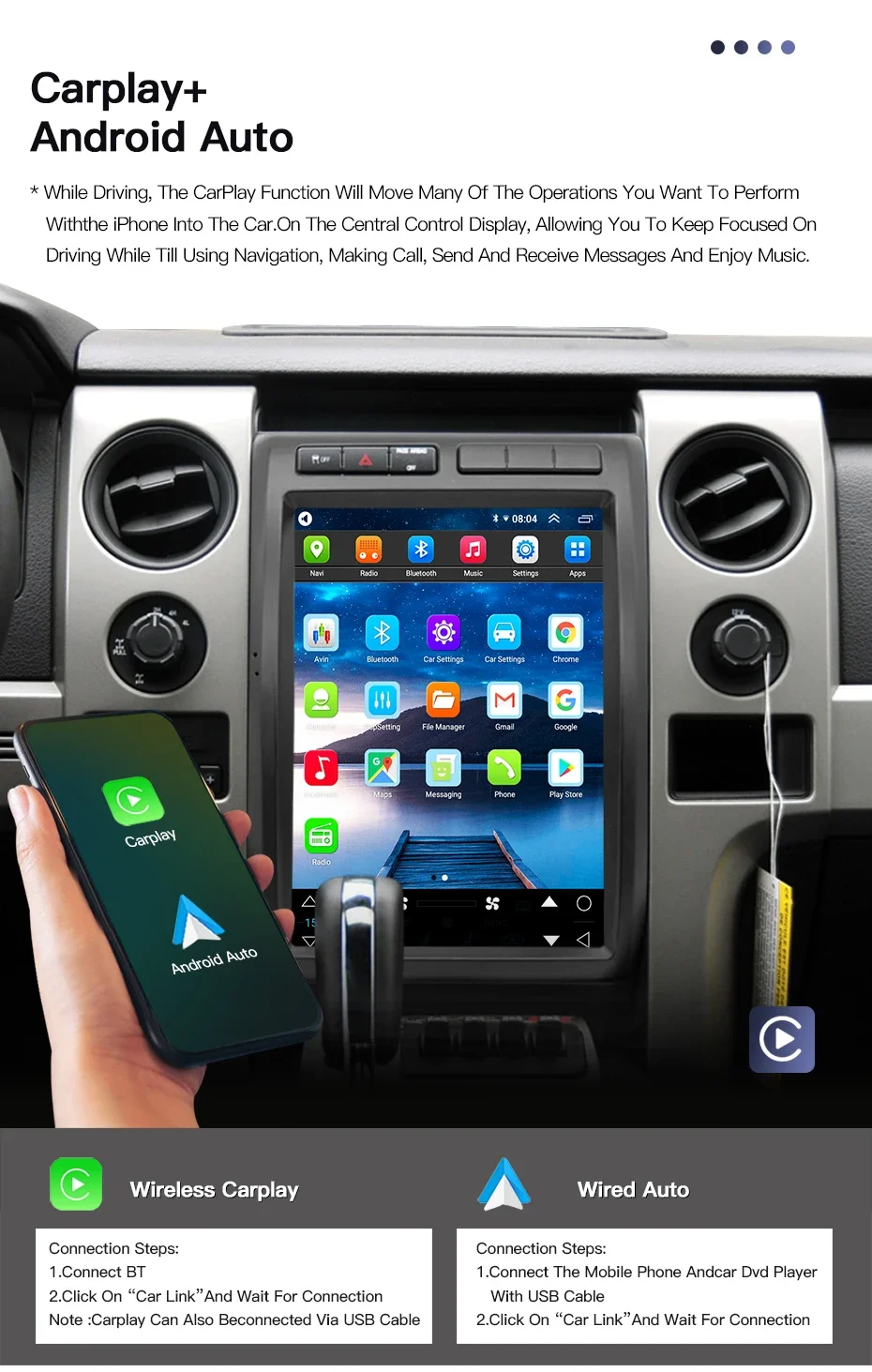 Android 13 Car Radio For Ford F150 2009-2013 Automotive Multimedia Carplay Android Auto Bluetooth 4G WIFI GPS Navigation
