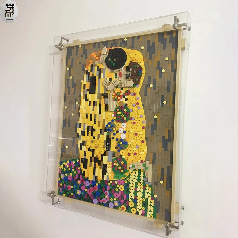 1954PCS MOC Full Square DIY Mural Painting Gustav Klimt The Kiss Building Blocks Puzzle Assembly Ornaments Toy Brick Decor Gift