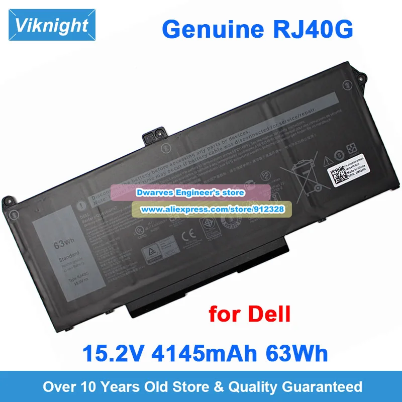 

Оригинальный аккумулятор RJ40G 075X16 15,2 В 63 Втч для DELL Latitude 14 5420 FDTCY XPC5H Latitude 15 5520 39V1H 9D3YW FPKNM 3560 3H45Y 758J
