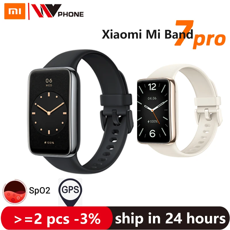 New Xiaomi Mi Band 7 Pro With GPS Smart Bracelet AMOLED Screen Blood Oxygen Fitness Traker Waterproof Xiaomi Smart Band 7 Pro