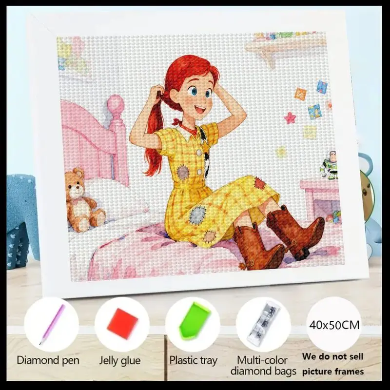 

1 шт., 5D DIY алмазная живопись, полный набор сверл, милый персонаж из мультфильма Джесси Ковбой из истории игрушек, счастливая анимированная девушка Crystal Di
