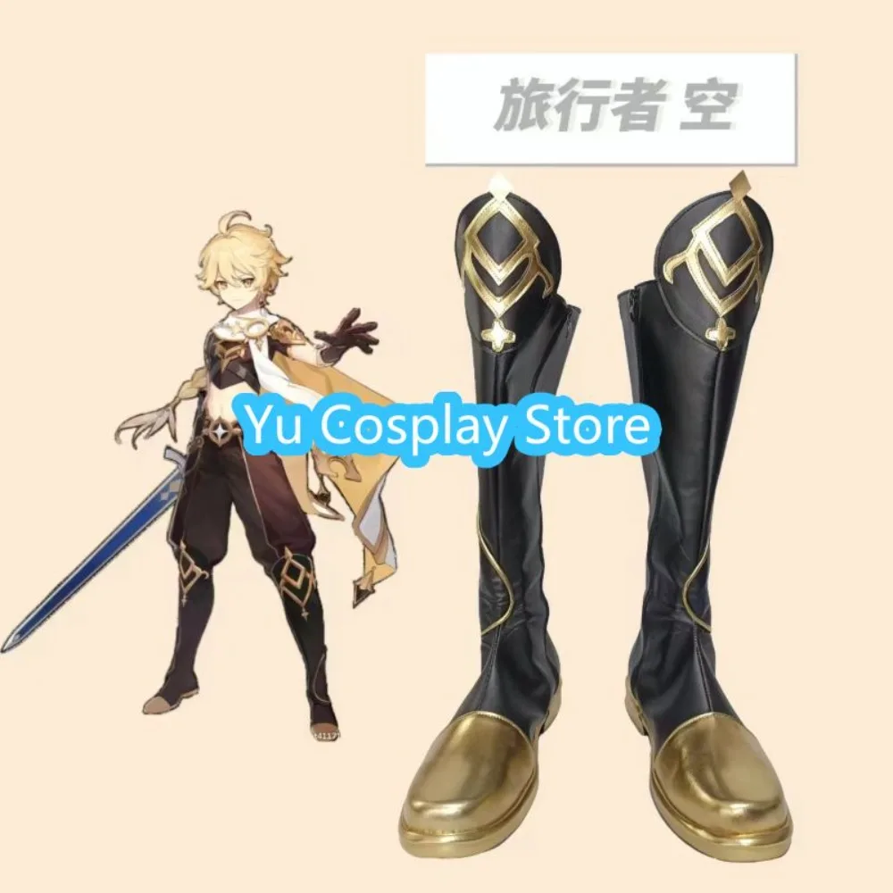 

Yu Cosplay Store Genshin Impact Aether Cosplay Shoes Boots Anime Cosplay Shoes Boots Halloween Costumes Props