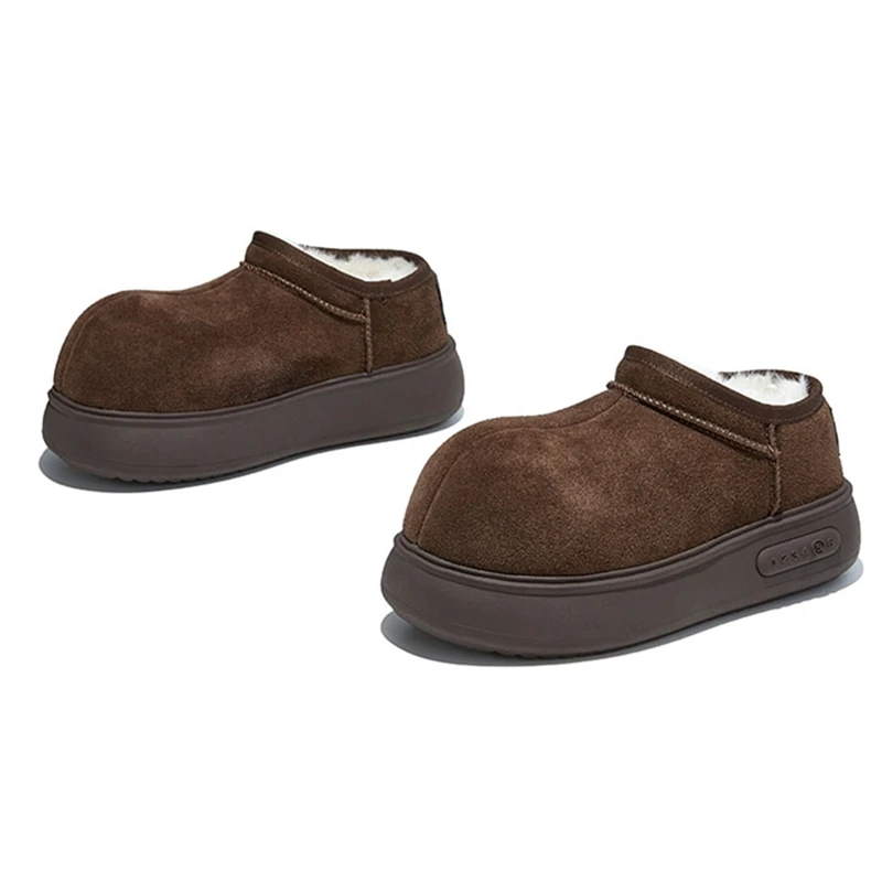 2025 Women's Snow Boots Genuine Leather Large Toe Winter Women Boots Ankle boots Plush for warmth female Cotton-Padded Shoes - Image 2