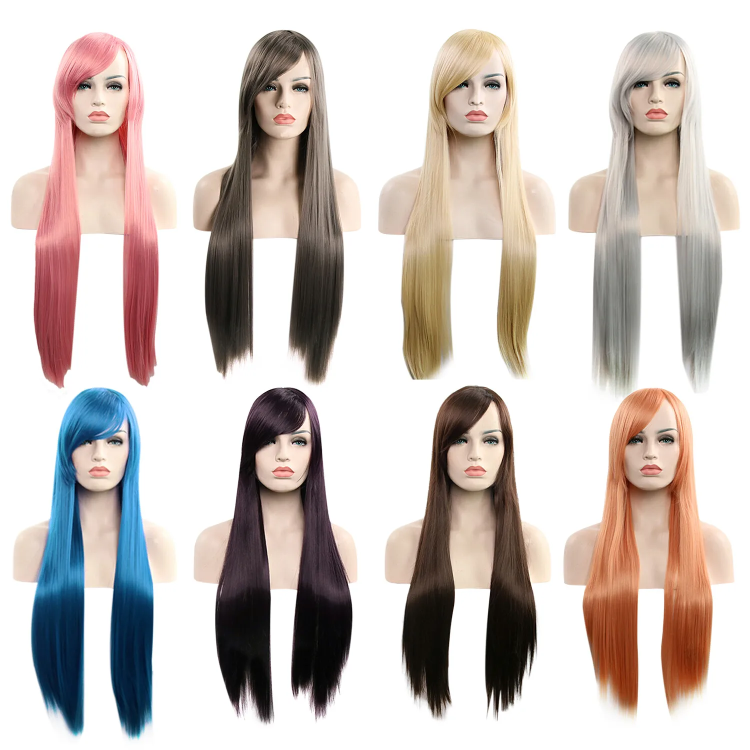 

Женские длинные прямые волосы 31 дюйм, полный парик, термостойкие парики из синтетических волос на заказ