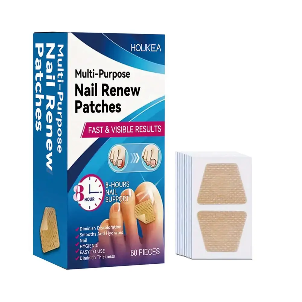 Patch champignon pour ongles des pieds, 60 pièces, patchs de réparation imperméables pour ongles incarnés, autocollants de Correction pour ongles décolorés et endommagés
