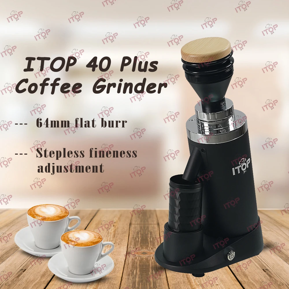 ITOP40 Plus 64MM Flat Titanium Burr Coffee Grinder Upgrade Stepless Fineness Adjustment  Espresso Coffee Powder Grinding Machine