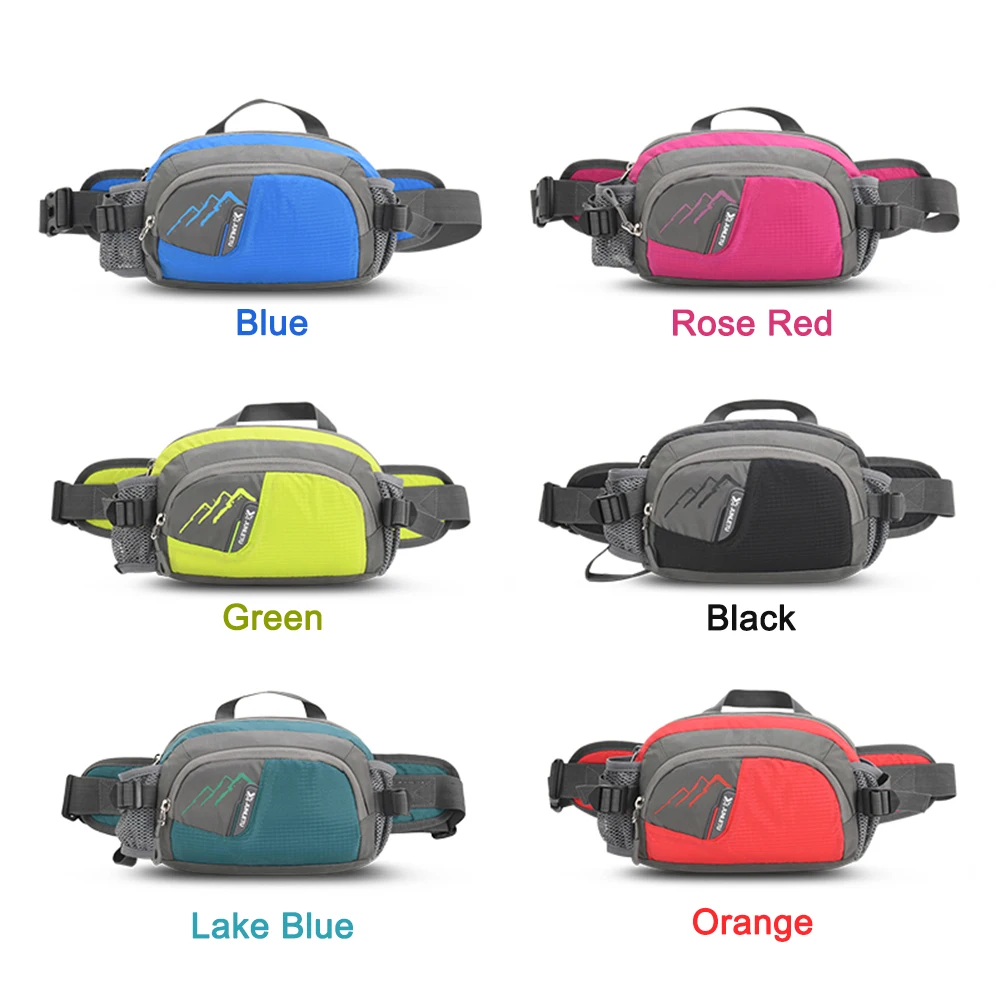 Fanny Pack Running Belt Purse Bum Bag Nylon Sling Waist Pack with Bottle Holder Waterproof for Cycling for Hydration for Jogging