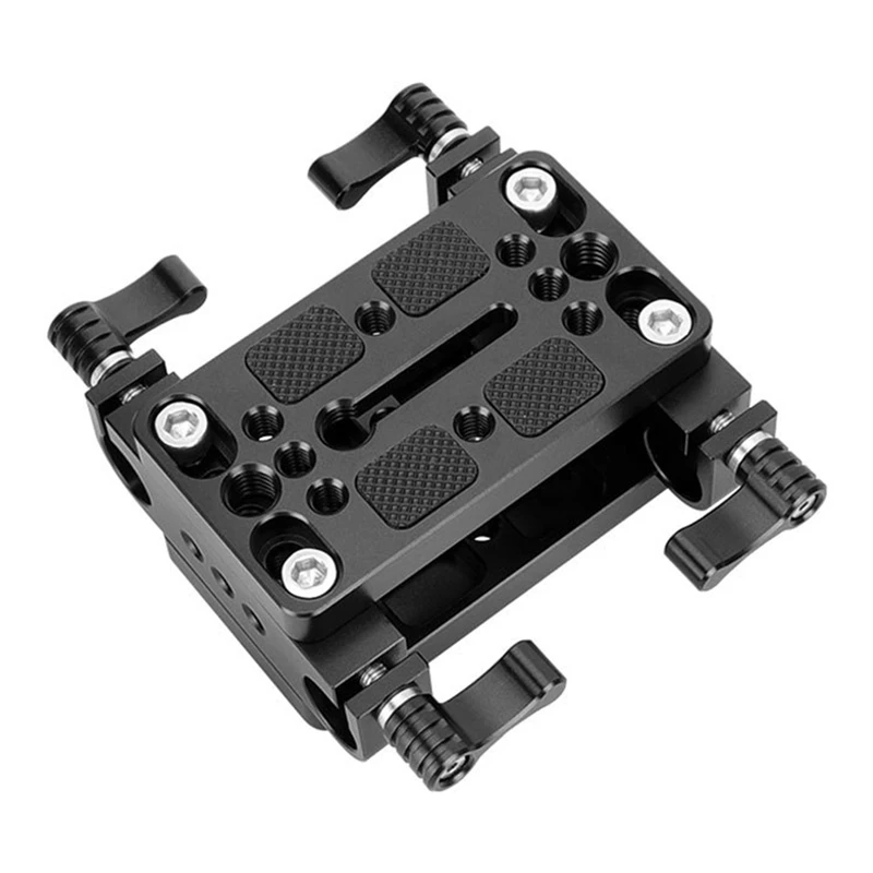 Placa de montaje para cámara, trípode, monopié, placa Base de montaje con abrazadera de varilla de 15Mm, Railblock para soporte de varilla/jaula de aparejo Dslr