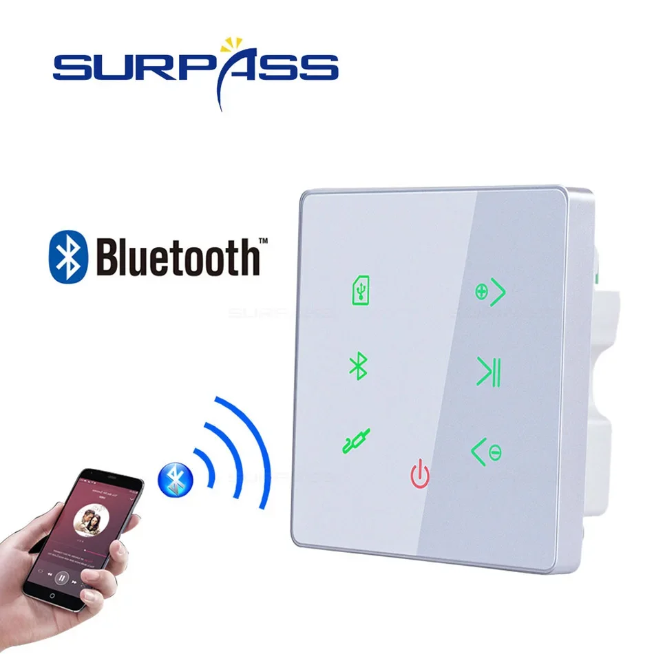 스마트 홈 오디오 BT 벽 사운드 앰프 HiFi 스테레오 배경 음악 시스템 지원 USB SD 카드 극장 앰프 호텔