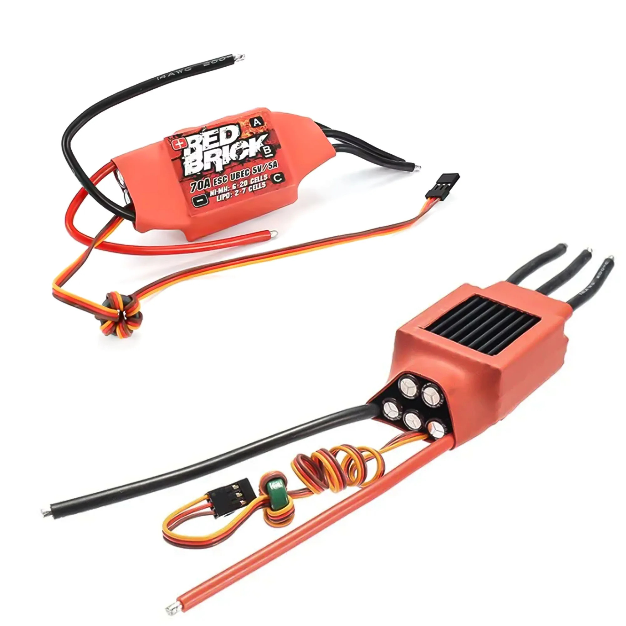 

Model Airplane Brushless ESC 50A 70A 80A 100A 125A 200A Electronic Speed Controller Red Brick Series