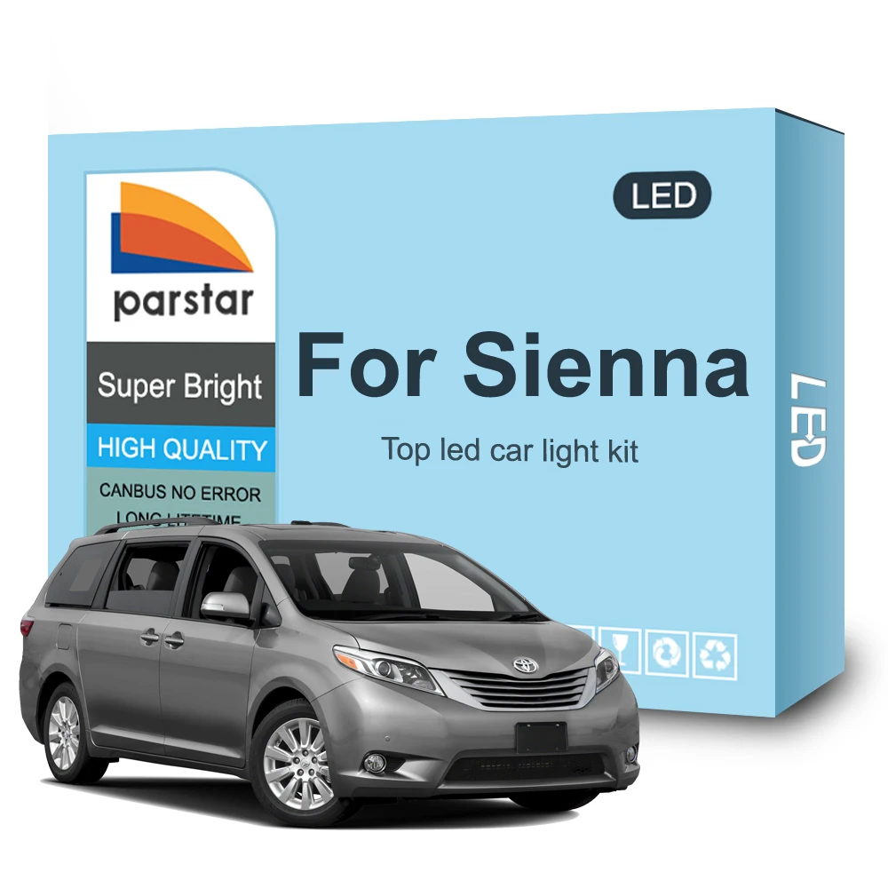 Parstar LED Interior Light Lamp Kit For Toyota Sienna 1998-2017 2018 2019 2020 2021 Car Reading Dome Trunk Indoor Bulb Canbus