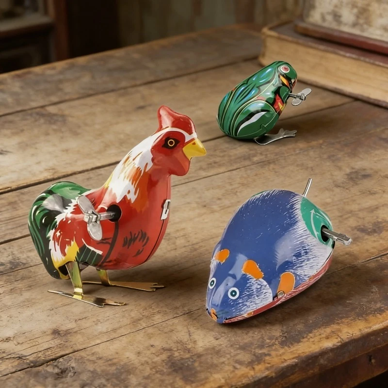 

1/2/3 шт. Классические детские игрушки: железные часы, прыгающие железные лягушки, мыши, цыплята. Призы для соревнований, ностальгия.