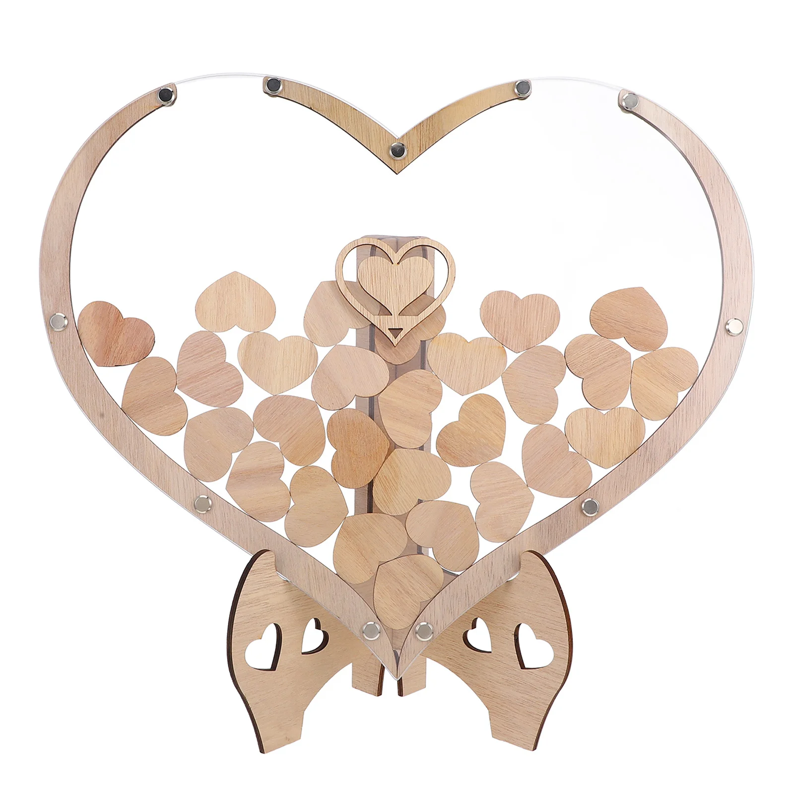 

1Set Heart Shaped Wooden Guest Book Creative Design Weddings Birthdays Rustic Decor Frame Wedding Guest Book Wedding Decor