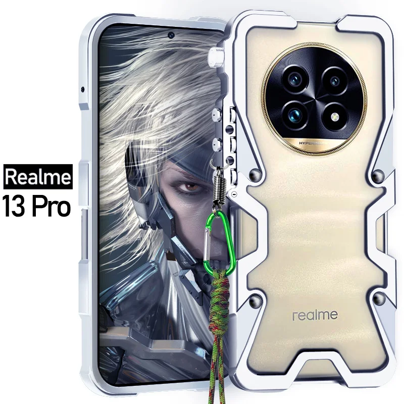 Armor Screw Metal Bumper Aluminum Frame Case Shockproof Cover For Oppo Realme 13 Pro + ,Realme 13 Pro,Realme 13 4G , 13 Plus 5G