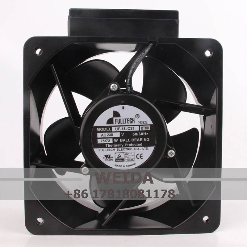 

Case Fan for FULLTECH UF-18JC23BTHD 230V 75/72W 18CM Full Metal High Temperature Cooling Fan