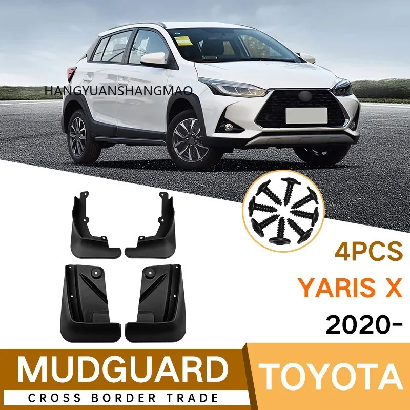 Car Mud Flaps Mudguard Splash Guards Auto Exterior Parts for Toyota Yaris X 2020-2023 Black ABS Material 4PCS Set