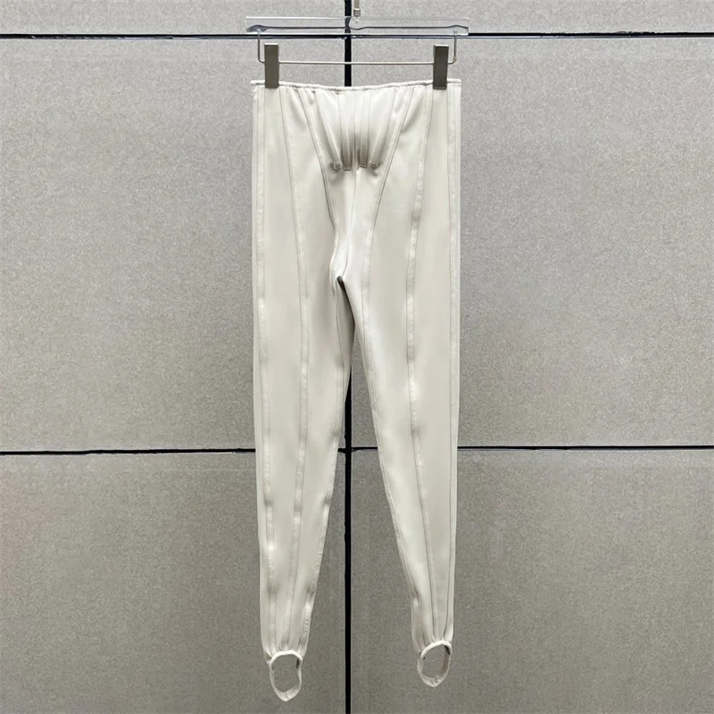 レディースパンツ 新しい伸縮性のあるスリムフィットペンシルパンツ 冬2025 フィッシュボーンスプライシング フットステッピング ヨガパンツ y2k レディースレギンス