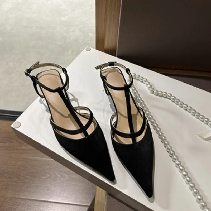 Fashion Sexy Ladies Shoes 2025 New Comfortable Sandals Pointed Toe High Heels Mules Shoes for Women Patent Leather Casual Sandal