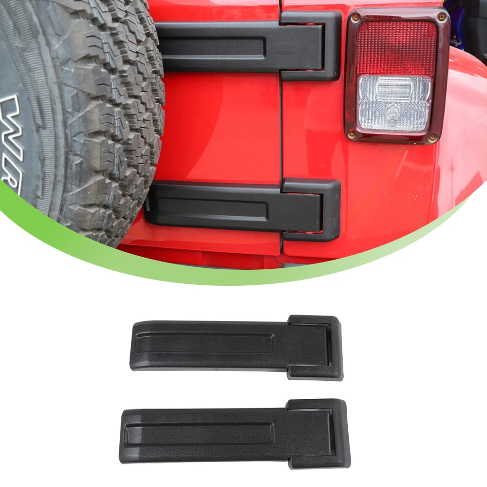 Car Tailgate Rear Door Spare Tire Holder Hinge Decoration Cover Trim for Jeep Wrangler JK JKU 2007-2016 2017 2/4-Door Accessory