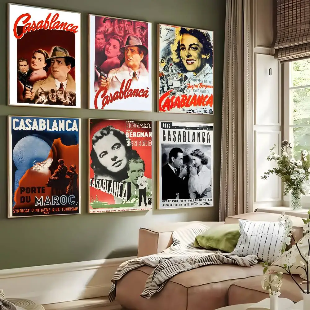 Casablanca Classics Movie Character 80s Vintage Poster Art Canvas Prints Painting Wall Art Pictures for Living Room Decoration