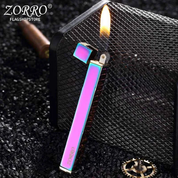 Unusual Flames Metal Windproof Cigar Cigarette Lighter Gas Lighters Smoking Accessory Long Portable Butane Gadgets for Men