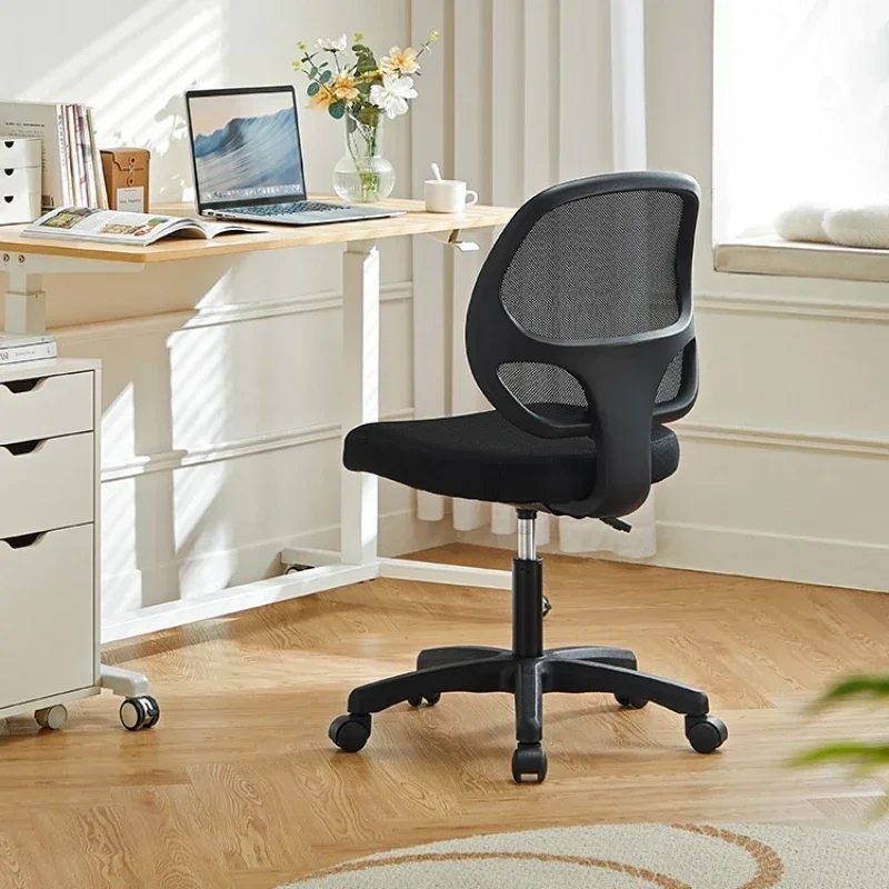 Mesh Armless Office Chair Low Back Rolling Swivel Computer Chair Adjustable Height with 360 Rotation Compact Office Chair