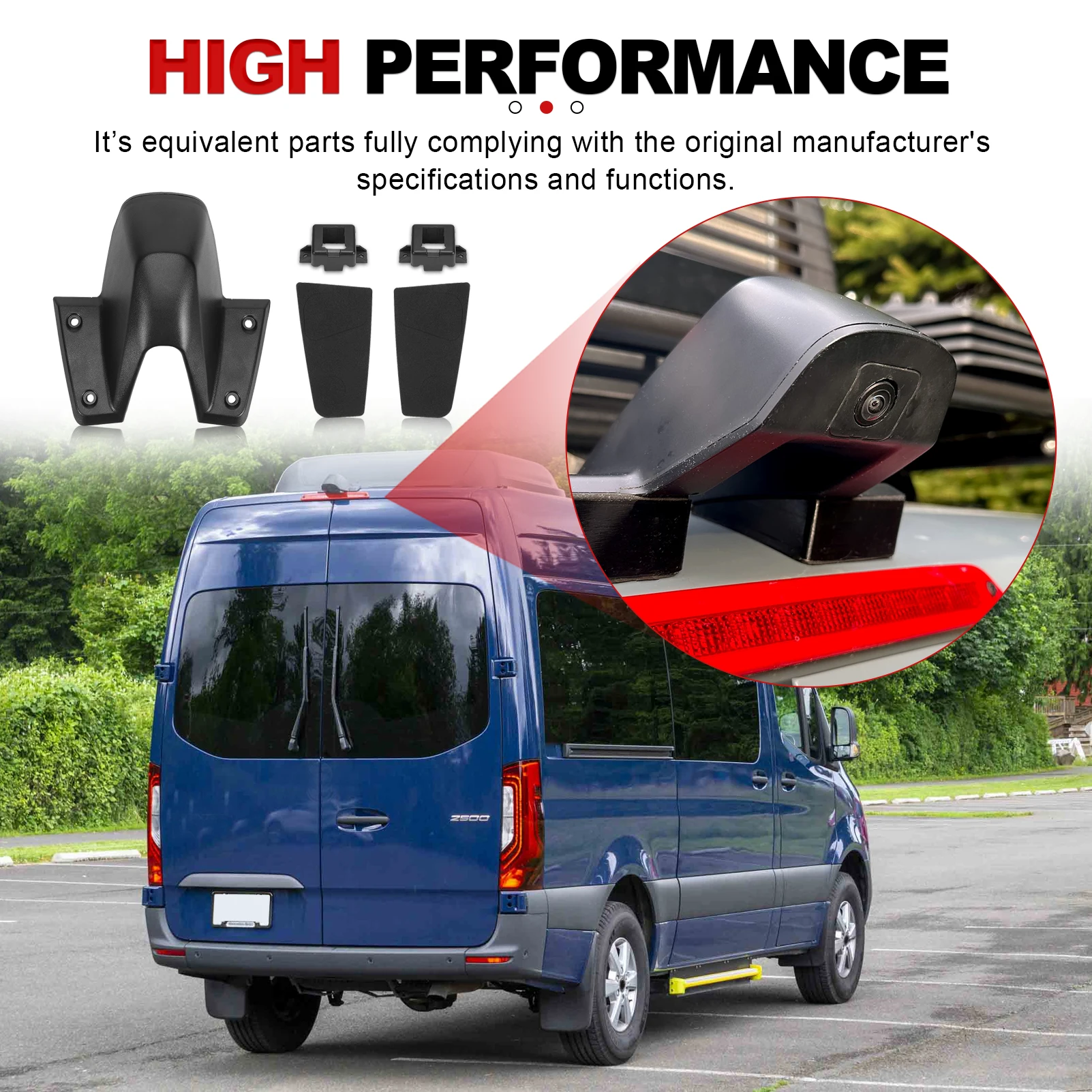 90782049009051 Rear Camera Housing Reverse Backup Camera Cover Black Case For Mercedes-Benz Sprinter 1500 2500 2018-2020 2023